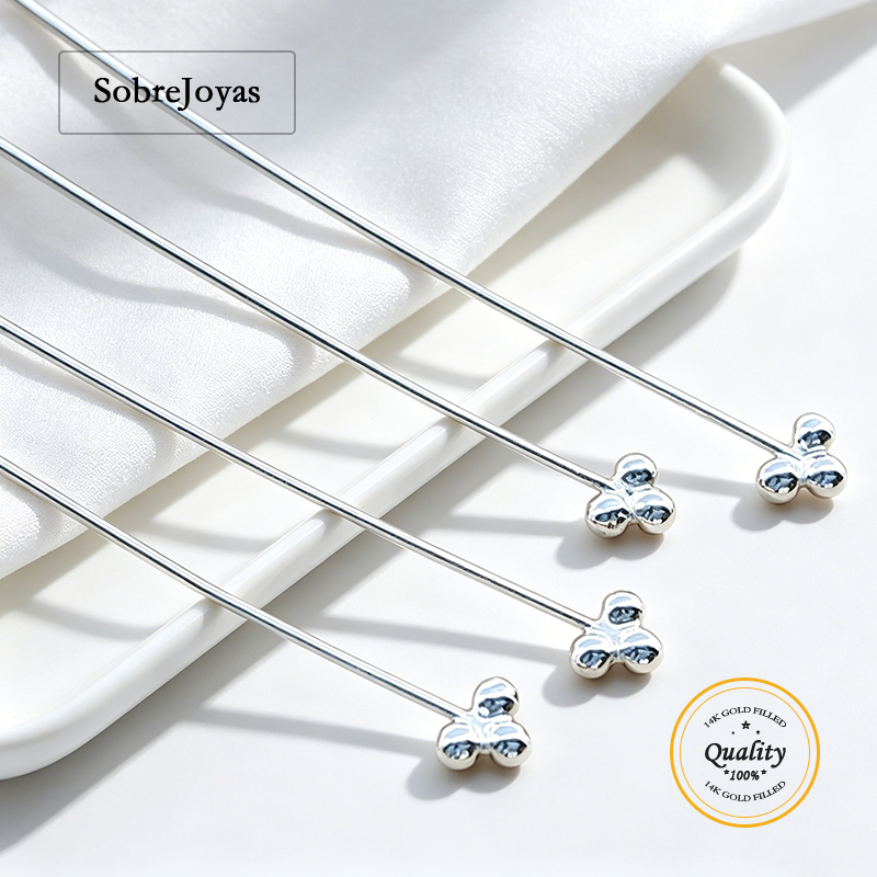 Jewelry Making Silver - 3'lü Top Başlı İğne 925 Ayar