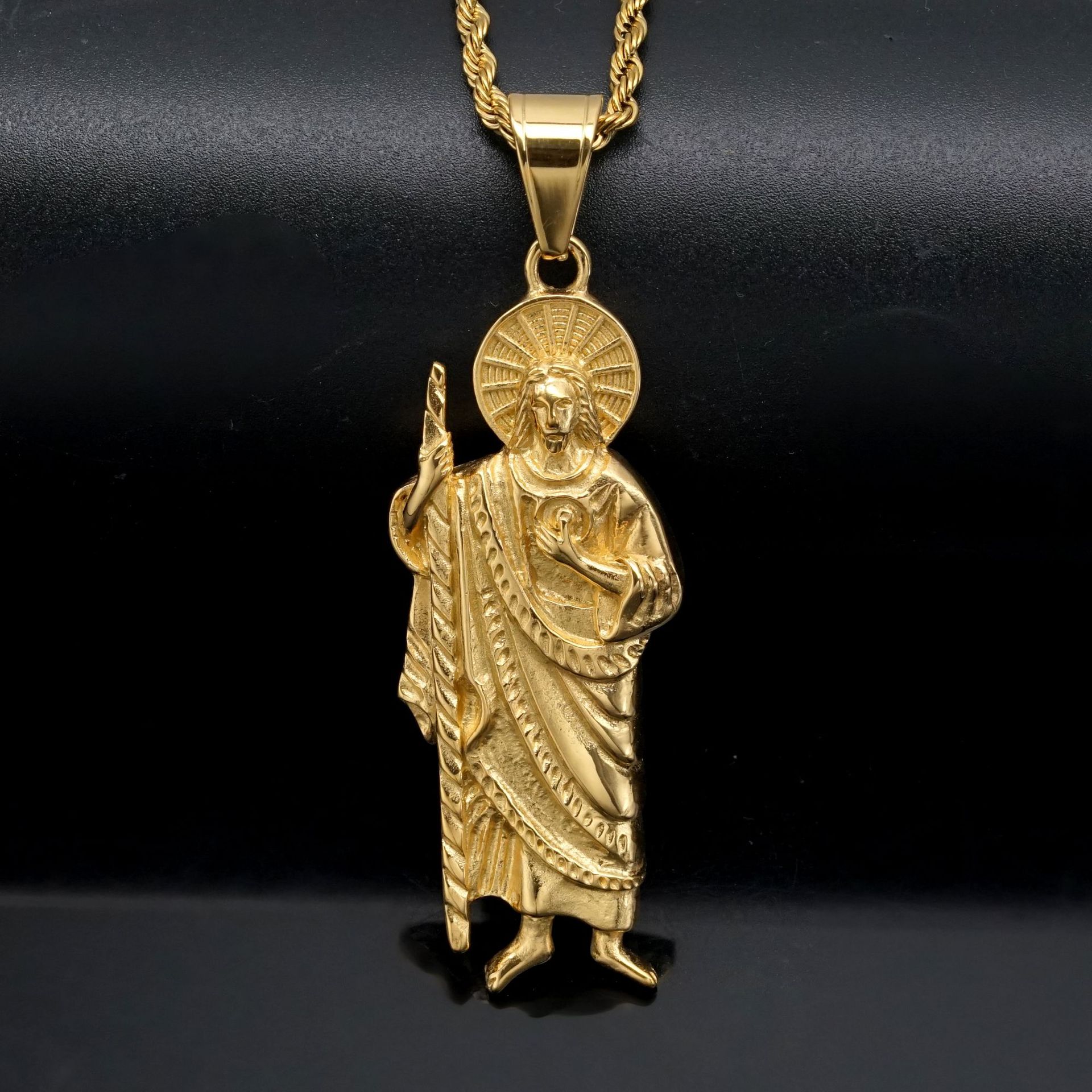 Jewelry Making Singapore - Santa Muerte 316L paslanmaz çelik kolye