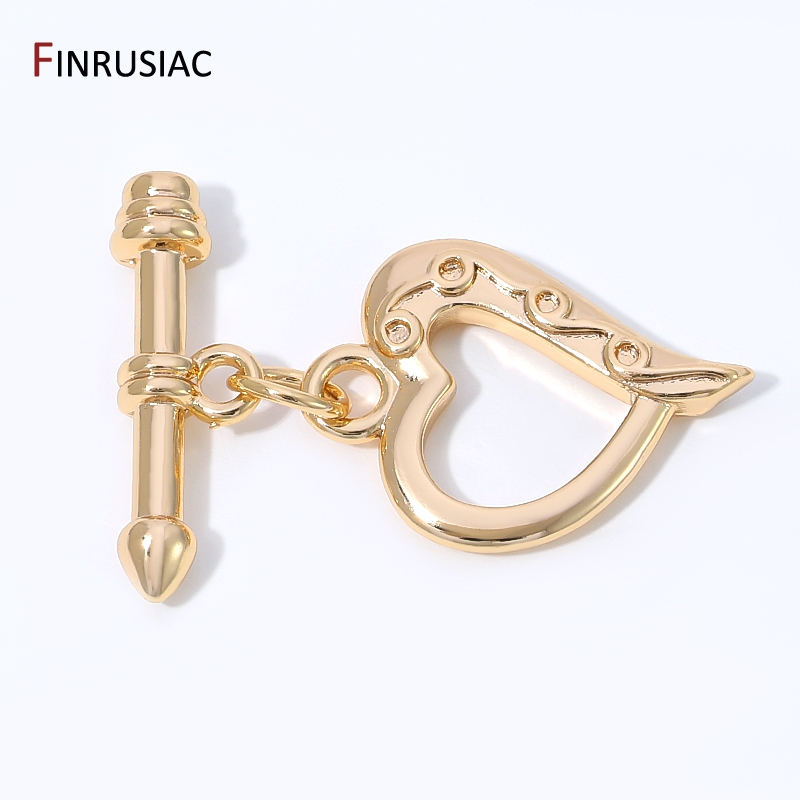 Toggle Clasp Gold - 14 Ayar Altın Kaplama Pirinç Kalp