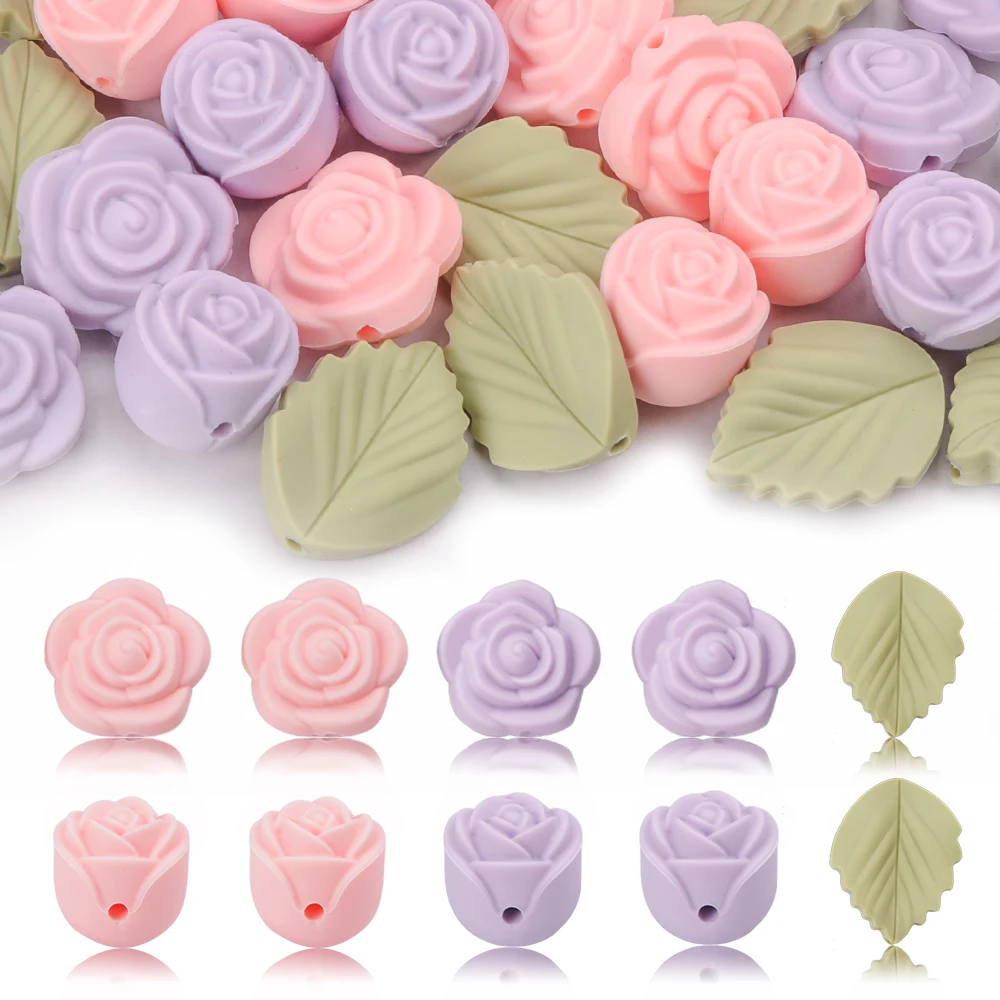 Jewelry Making 3 Year Old - LOFCA 30 adet gül silikon boncuk
