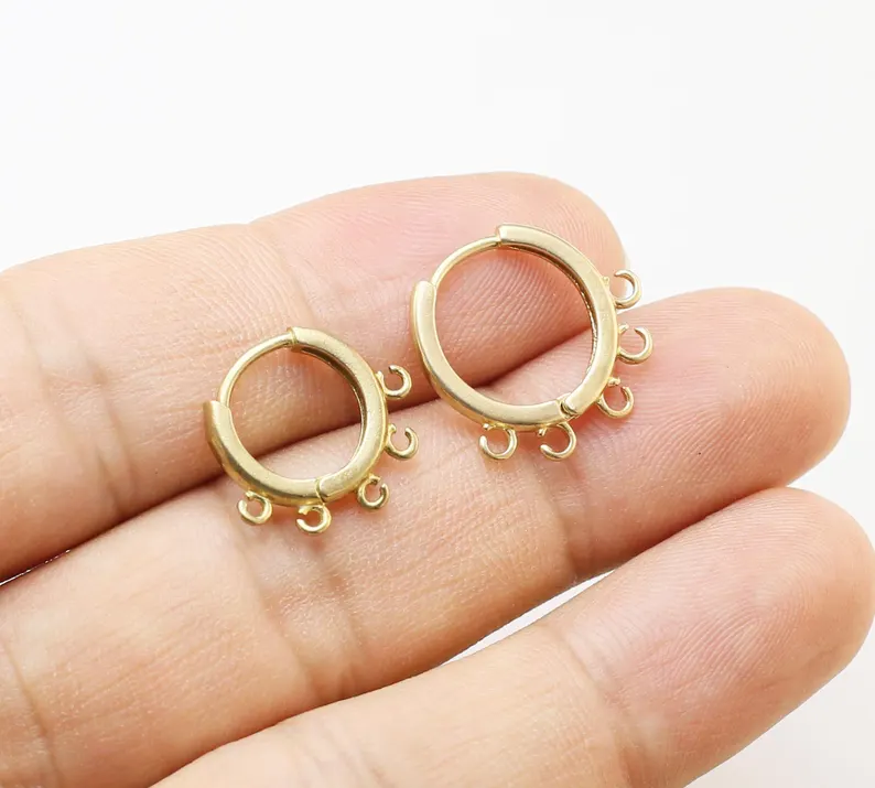 Jewelry Making Earring Supplies - 10 adet Pirinç Kulak Çemberleri, Döngülü