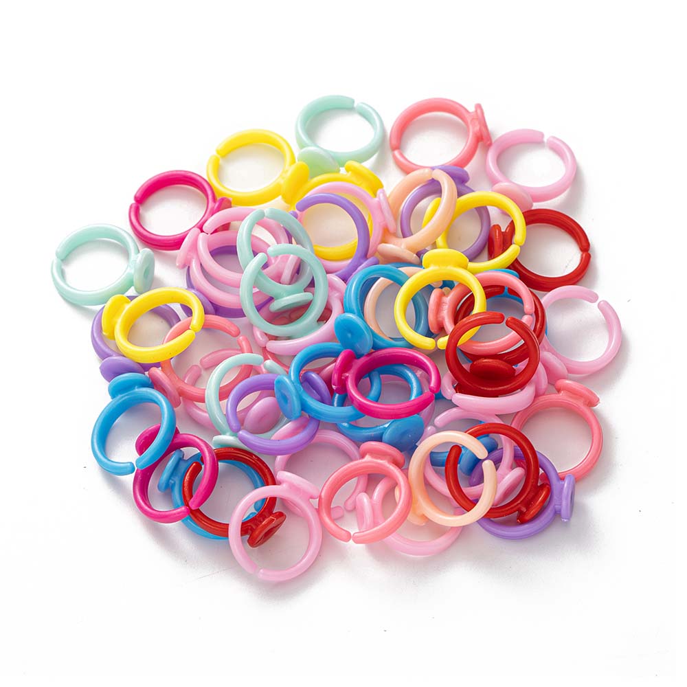 Jewelry Making 3 Year Old - 100 adet Şeffaf Plastik Ayarlanabilir Yüzük