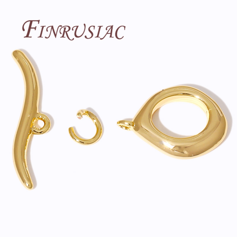 Toggle Clasp Gold - 18 Ayar Altın Kaplama OT Toka,