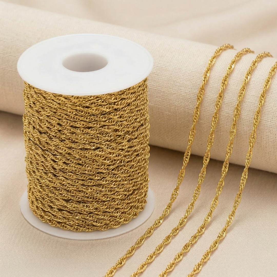 Jewelry Making Singapore - 2 metre altın paslanmaz çelik takı
