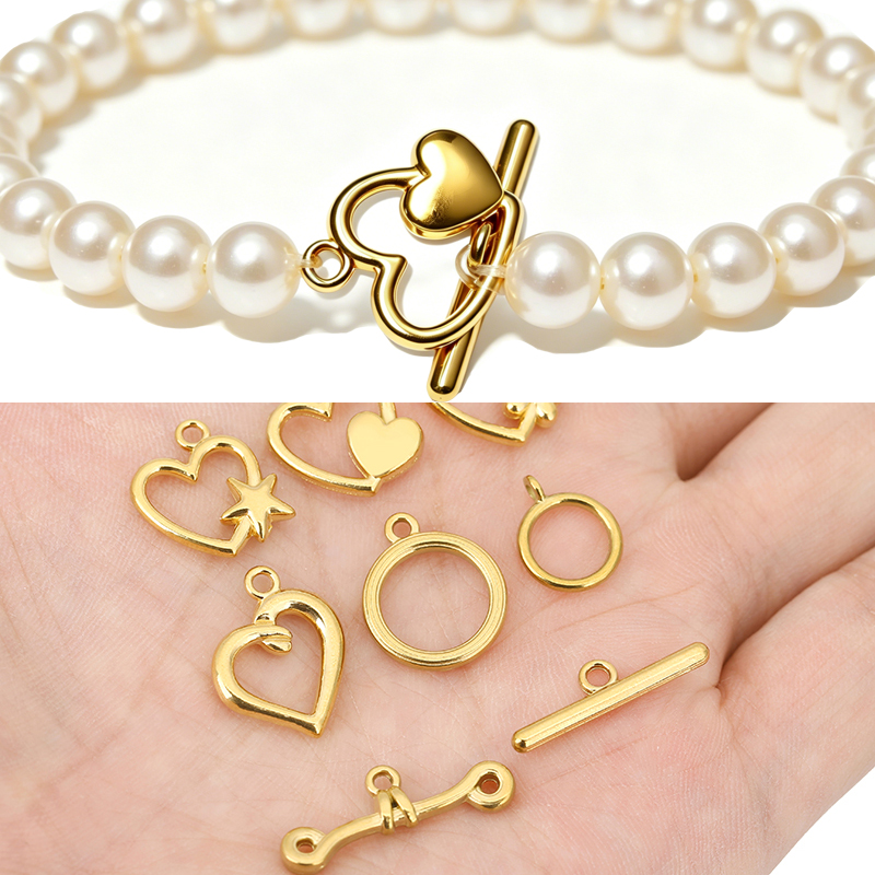 Toggle Clasp Gold - 5 set PVD Solmaz Paslanmaz Çelik