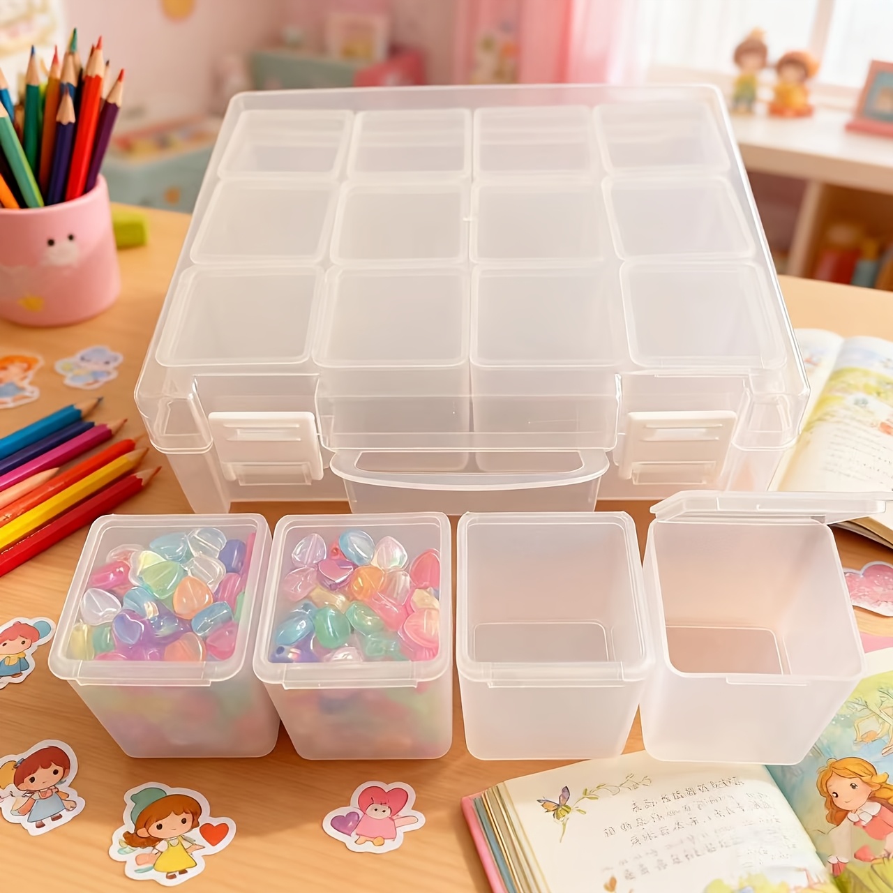 Jewelry Making Organizer - 12 Bölmeli Büyük Kapasiteli Plastik Saklama