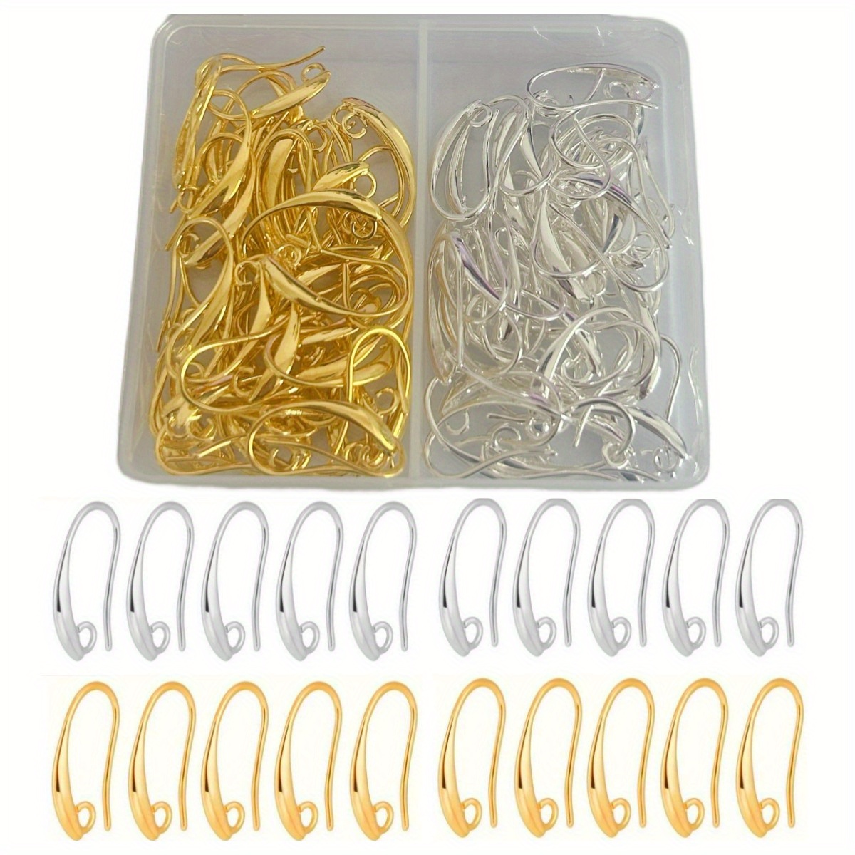 Jewelry Making Earring Supplies - 1 kutu altın ve altın karışık