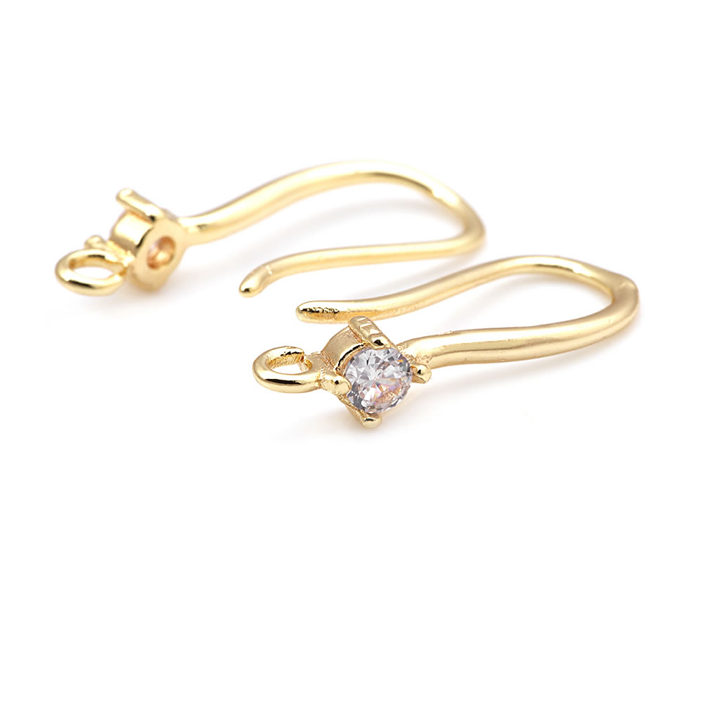 18 K Altın Rengi Pirinç Zirkon - Jewelry Making Earring Supplies incelemesi ve fiyatı