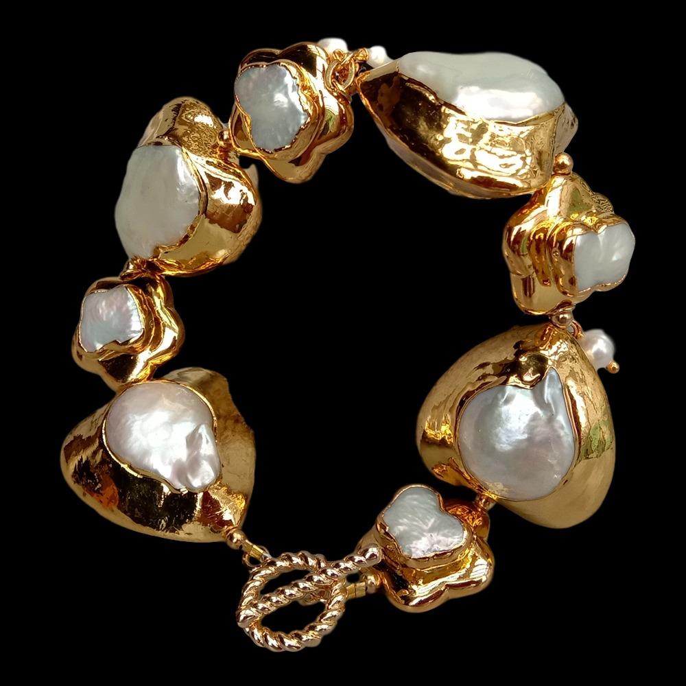 YYGEM doğal Kalp ve Çiçek Şekl - Toggle Clasp Gold incelemesi ve fiyatı
