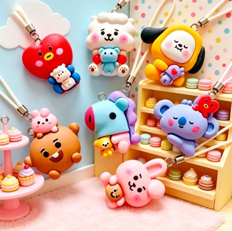 7 adet BT21 Reçine Karikatür F - Jewelry Making Earring Supplies incelemesi ve fiyatı