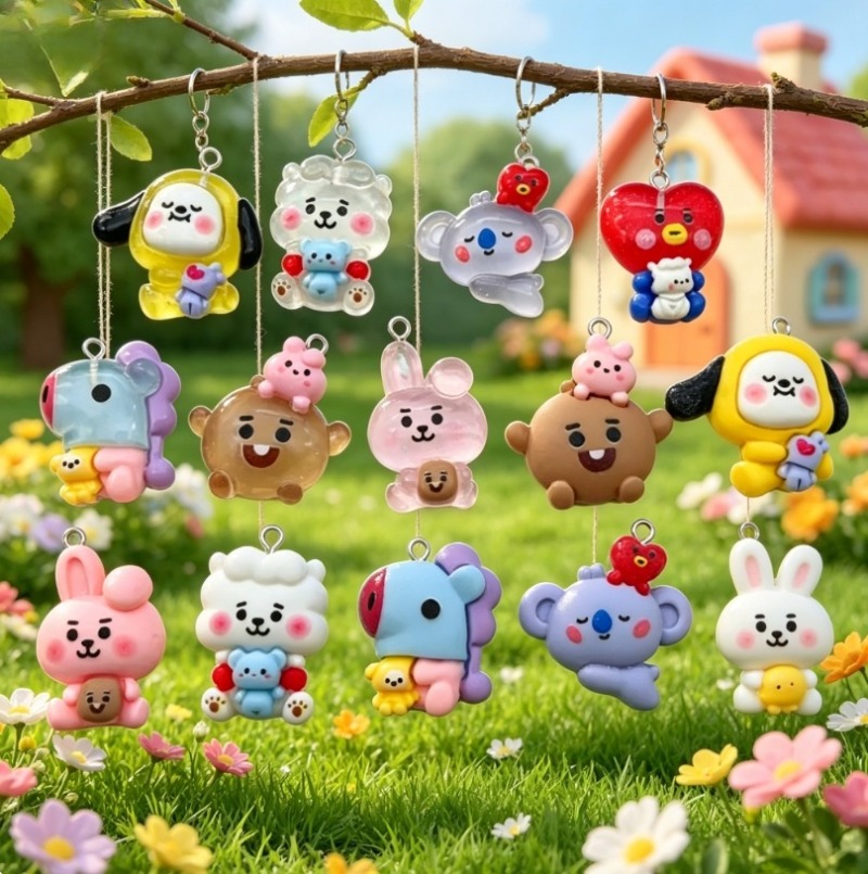 7 adet BT21 Reçine Karikatür F - Jewelry Making Earring Supplies incelemesi ve fiyatı