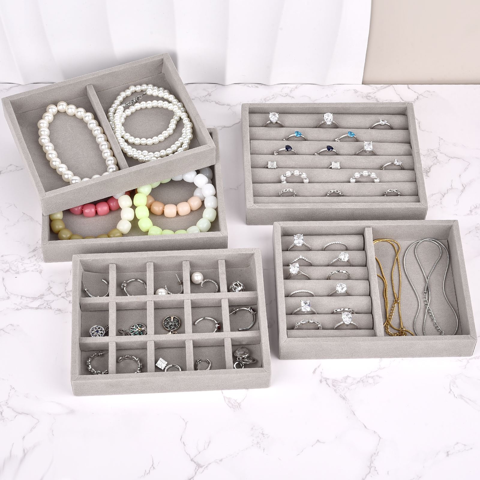 Kadife Mücevher Kutusu teşhir  - Jewelry Making Organizer incelemesi ve fiyatı