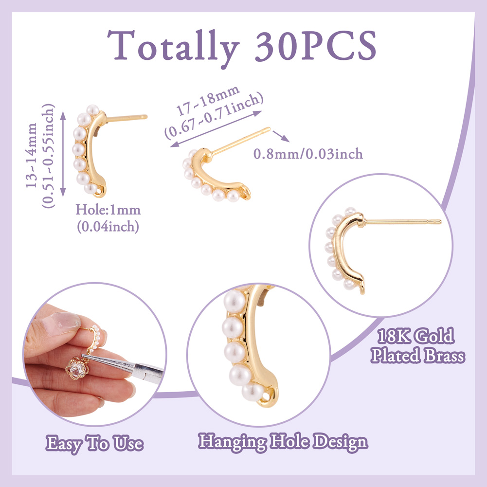 30 adet pirinç küpe aparatı, k - Jewelry Making Bead incelemesi ve fiyatı